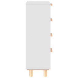 Berkfield Sideboard White 40X30X90 Cm Solid Wood Pine And Natural Rattan - thumbnail 6