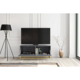 Creative Furniture Ripple Tv Unit 100Cm - Dark Grey With Fluted Doors - thumbnail 4