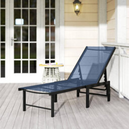 Outsunny Sun Lounger, 5-Level Reclining Sun Lounger Chair, Dark Blue - thumbnail 8