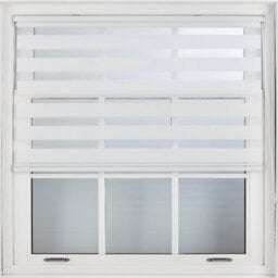 Furnished Day And Night Roller Blinds - White Striped Roller Shades For Windows And Doors (W)100Cm (L)165Cm - thumbnail 1
