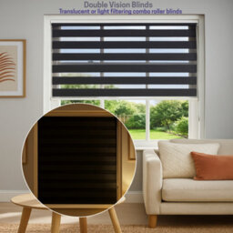Furnished Day And Night Roller Blinds - White Striped Roller Shades For Windows And Doors (W)100Cm (L)165Cm - thumbnail 3