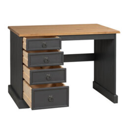 Mercers Furniture Corona Charcoal Grey Dressing Table Desk Solid Wood Mexican Pine Wooden - thumbnail 4