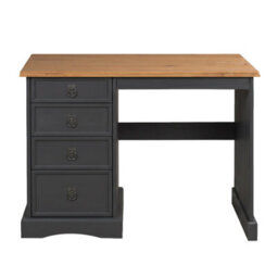 Mercers Furniture Corona Charcoal Grey Dressing Table Desk Solid Wood Mexican Pine Wooden - thumbnail 3