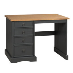Mercers Furniture Corona Charcoal Grey Dressing Table Desk Solid Wood Mexican Pine Wooden - thumbnail 2