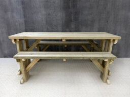 Arbor Garden Solutions Yews Picnic Bench - Wooden Garden Table And Bench Set (5Ft, Natural Finish) - thumbnail 5
