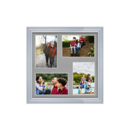 AK Frames 12X12 Silver Classic Multi Photo Frame With Silver Mount - Holds 4 Apertures (4X) 6X4 Photos - thumbnail 1