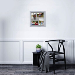 AK Frames 12X12 Silver Classic Multi Photo Frame With Silver Mount - Holds 4 Apertures (4X) 6X4 Photos - thumbnail 3