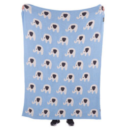 Beliani Blanket Hilkot Cotton 130 X 170 Cm Blue - thumbnail 4