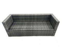 Fimous Outdoor Rattan Garden Furniture Set 6 Seater Patio Lounge Sofa Set With Square Coffee Table 2 Side Table Dark Grey Mixed - thumbnail 6