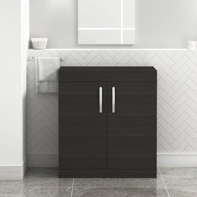 Royal Bathrooms Turin 800mm Hale Black Floor Standing Worktop Vanity Unit - 2 Doors - image 1