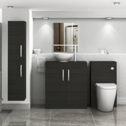 Royal Bathrooms Turin 800mm Hale Black Floor Standing Worktop Vanity Unit - 2 Doors - thumbnail 2