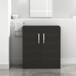 Royal Bathrooms Turin 800mm Hale Black Floor Standing Worktop Vanity Unit - 2 Doors - thumbnail 1