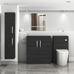Royal Bathrooms Turin 800mm Hale Black Floor Standing Worktop Vanity Unit - 2 Doors - thumbnail 3