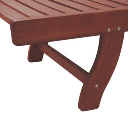 Beliani Sun Lounger Toscana Reclining Acacia Wood Dark Brown - thumbnail 8