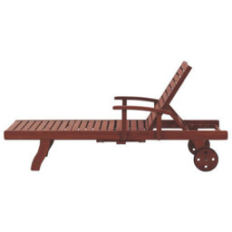 Beliani Sun Lounger Toscana Reclining Acacia Wood Dark Brown - thumbnail 6