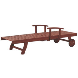 Beliani Sun Lounger Toscana Reclining Acacia Wood Dark Brown - thumbnail 5