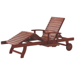 Beliani Sun Lounger Toscana Reclining Acacia Wood Dark Brown - thumbnail 4
