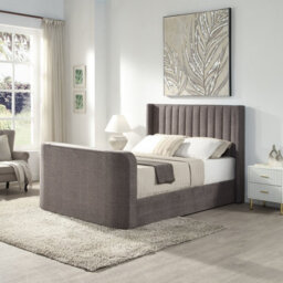 Home Source Riviera King Size Fabric Side Lift Ottoman Tv Bed - thumbnail 3