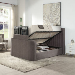Home Source Riviera King Size Fabric Side Lift Ottoman Tv Bed - thumbnail 2