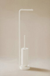 Cosmic Toilet Brush With Toilet Roll Holder, Award-Winning Design, White, Geyser Collection - thumbnail 1