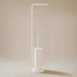 Cosmic Toilet Brush With Toilet Roll Holder, Award-Winning Design, White, Geyser Collection - thumbnail 5