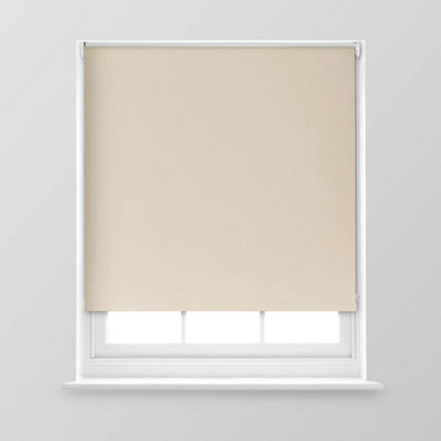 A.unique Home Premium Trimmable Thermal Blackout Roller Window Blind - 5Ft - Cream - 150Cm (W) X 170Cm (L) - image 1