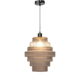 First Choice Lighting Set Of 2 Benson - 7 Tier Large Glass & Chrome Ceiling Pendant Lights - thumbnail 3