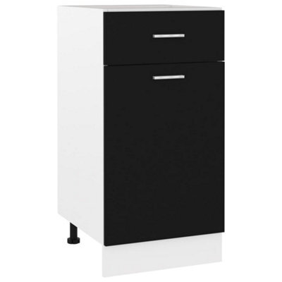 Vidaxl Drawer Bottom Cabinet Lyon Black 40X46X81.5 Cm Engineered Wood - image 1