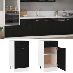 Vidaxl Drawer Bottom Cabinet Lyon Black 40X46X81.5 Cm Engineered Wood - thumbnail 2