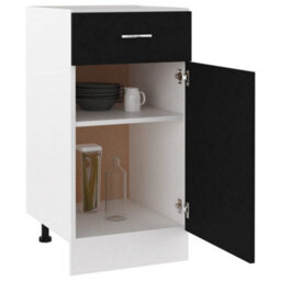 Vidaxl Drawer Bottom Cabinet Lyon Black 40X46X81.5 Cm Engineered Wood - thumbnail 4