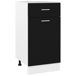 Vidaxl Drawer Bottom Cabinet Lyon Black 40X46X81.5 Cm Engineered Wood - thumbnail 1