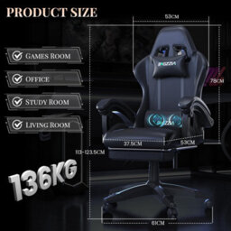 Onemill Ergonomic Gaming Chair With Massage,footrest, Lumbar & Headrest Support For Work, Play & Relaxation - thumbnail 2