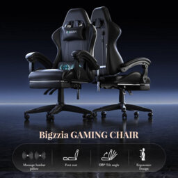 Onemill Ergonomic Gaming Chair With Massage,footrest, Lumbar & Headrest Support For Work, Play & Relaxation - thumbnail 7