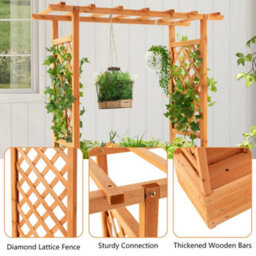 Raised Garden Bed With Arch Trellis - thumbnail 4