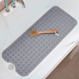 Ameha Shower Mat Non Slip 40X100Cm Bath Mat With Suction Cups Grip & Drain Holes Mats Grey Machine Washable - thumbnail 7