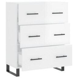 Berkfield Classic Sideboard High Gloss White 69.5X34X90 Cm Engineered Wood - thumbnail 6