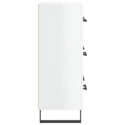 Berkfield Classic Sideboard High Gloss White 69.5X34X90 Cm Engineered Wood - thumbnail 7