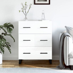 Berkfield Classic Sideboard High Gloss White 69.5X34X90 Cm Engineered Wood - thumbnail 2