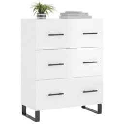 Berkfield Classic Sideboard High Gloss White 69.5X34X90 Cm Engineered Wood - thumbnail 3
