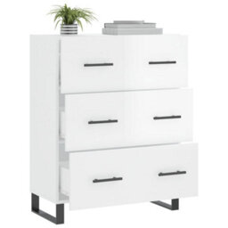 Berkfield Classic Sideboard High Gloss White 69.5X34X90 Cm Engineered Wood - thumbnail 4
