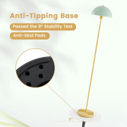 "Costway 64"" Floor Lamp Modern Standing Lamp With Adjustable Lamp Head-Gold" - thumbnail 2