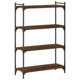 Berkfield Bookcase 4-Tier Brown Oak 80X30X120 Cm Engineered Wood - thumbnail 6