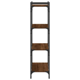 Berkfield Bookcase 4-Tier Brown Oak 80X30X120 Cm Engineered Wood - thumbnail 5