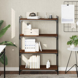 Berkfield Bookcase 4-Tier Brown Oak 80X30X120 Cm Engineered Wood