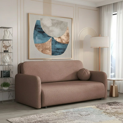 Viva Sun Iv Sofa Bed With Sleeping Function And Storage Compartment Chipboard Metal Legs 170X103X85Cm Pink - image 1