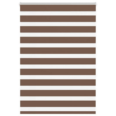 Berkfield Zebra Blind Brown 100X150 Cm Fabric Width 95.9 Cm Polyester - image 1