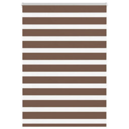Berkfield Zebra Blind Brown 100X150 Cm Fabric Width 95.9 Cm Polyester - thumbnail 1