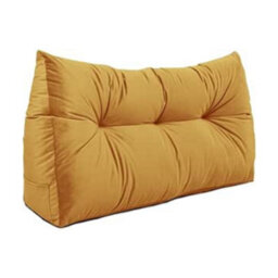 Lancashire Textiles Luxury Velvet Single Bed Triangular Wedge Bedroom Headboard Mustard Cushion 20 X 50 X 90Cm