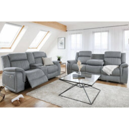 Furnishings For Less UK Linden Leather Aire Recliner 3 Seater + 2 Seater + Armchair Grey - thumbnail 6