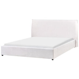 Beliani Bed Velvet Lavaur 160 X 200 Cm (Eu King Size) Off-White - thumbnail 1